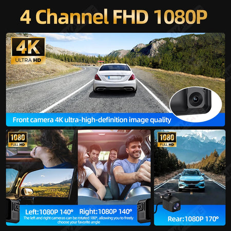 11.26inch 1080P Car DVR 4CH &ndash; Night Vision Parking Mode