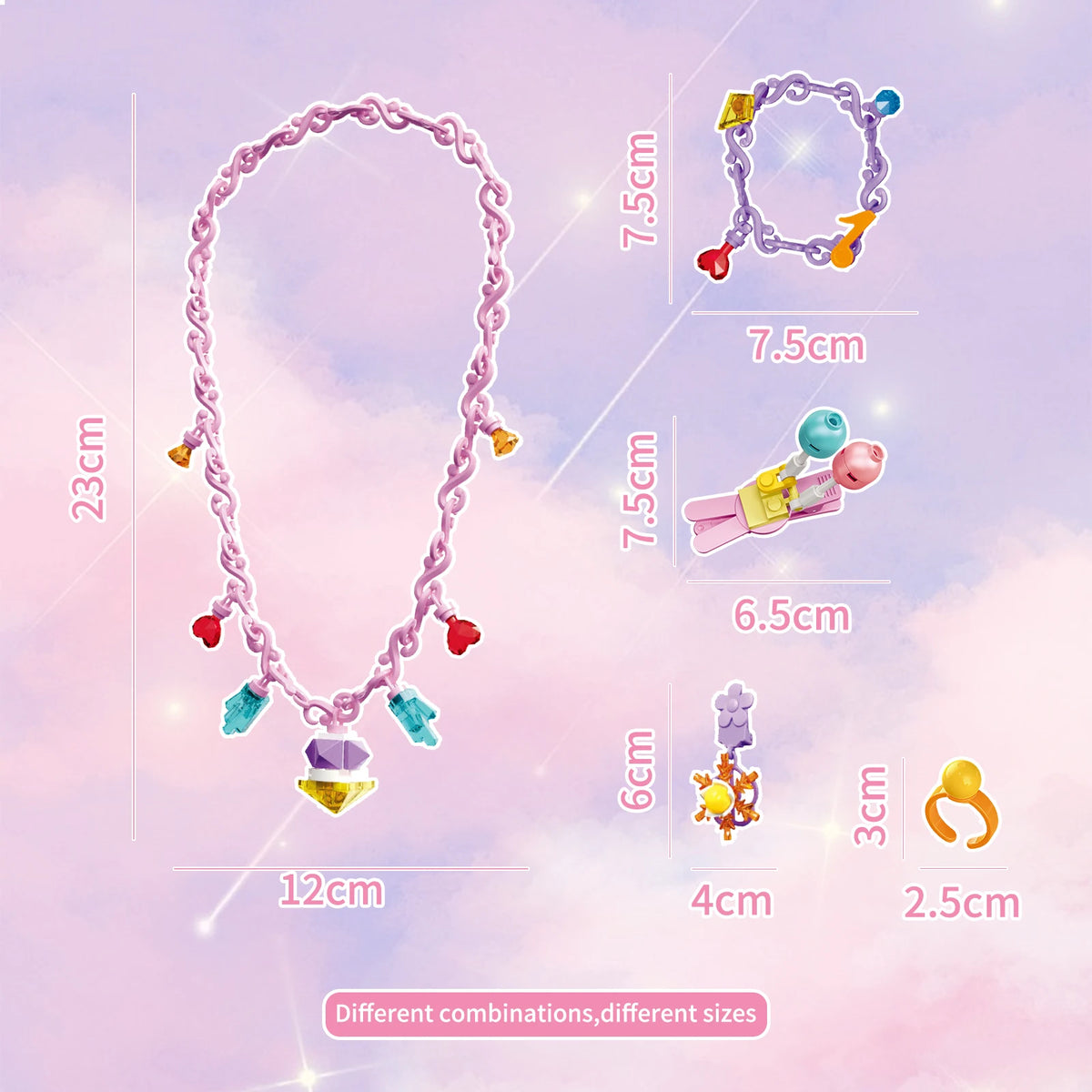 Coolplay Cartoon Princess Jewelry Set &ndash; Creative DIY Building Block Accessories