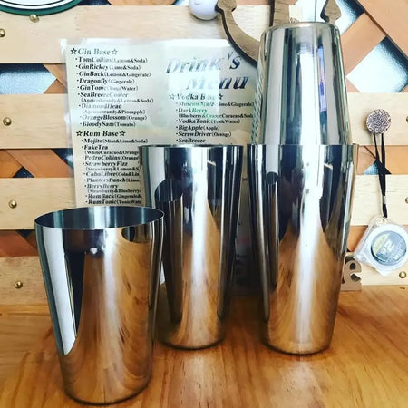 UPORS Professional Stainless Steel Boston Shaker Set for Cocktail Mixing