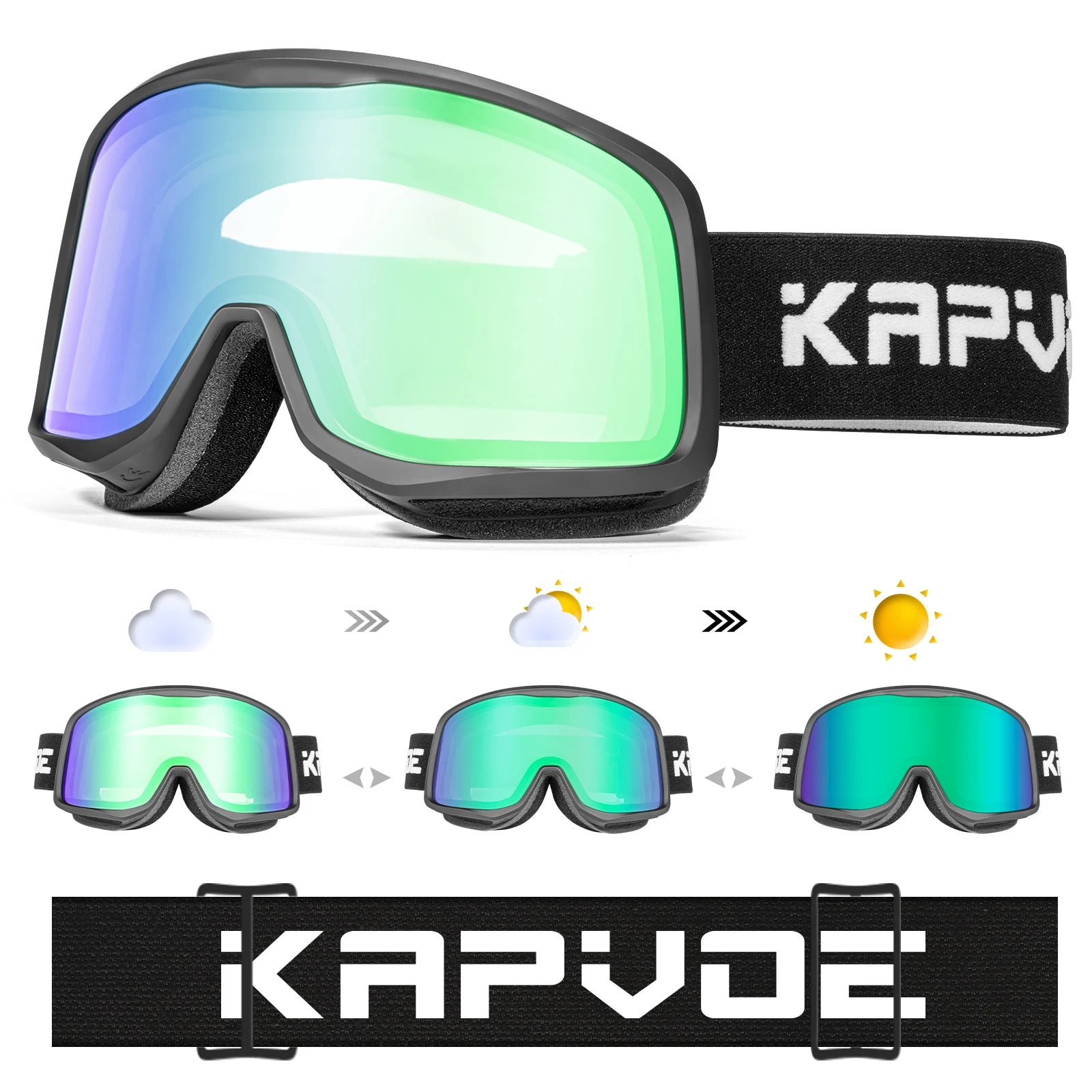 KAPVOE K0705 Goggles &ndash; Photochromic UV Protection for Sports DZ-K0705-PH-GR-03