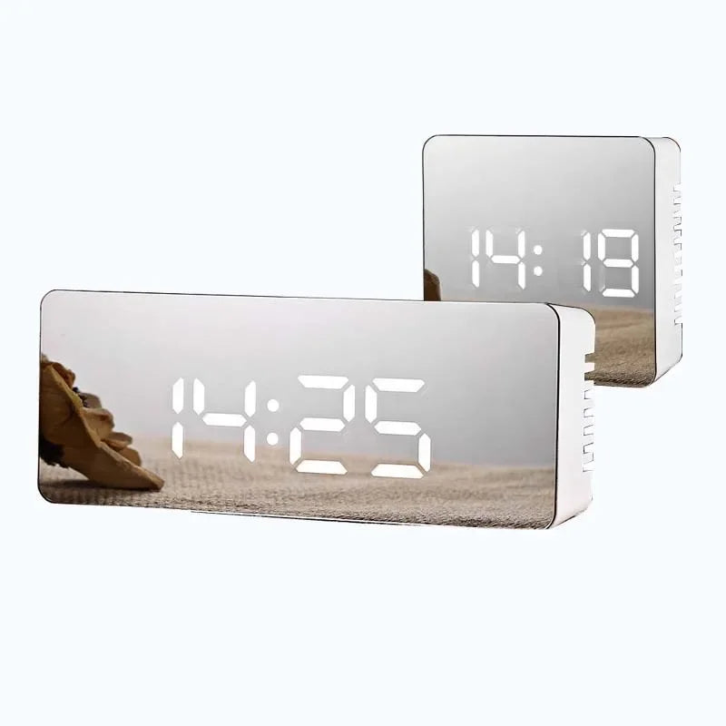LED Mirror Alarm Clock &ndash; Large Display with Snooze Function