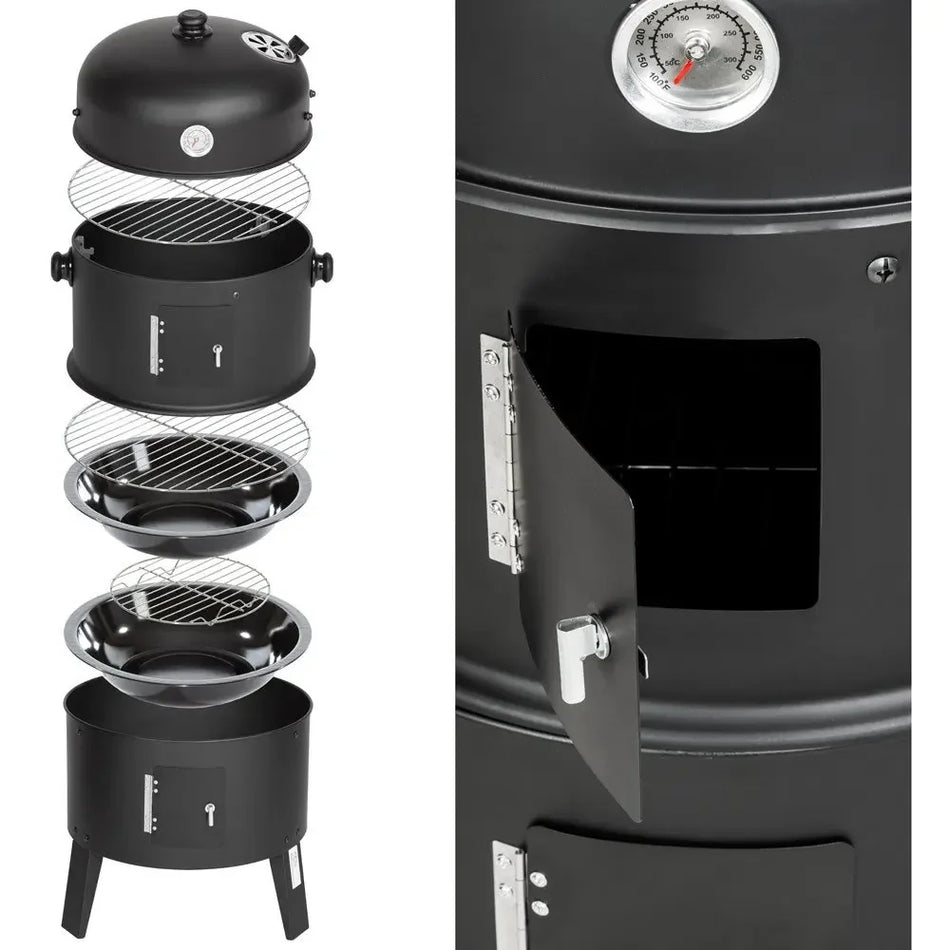 3in1 Dikey 45cm Kömürlü BBQ Isıtıcı Termometreli