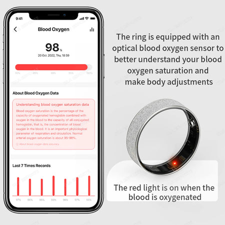 Smart Ring with Charging Case - Health &amp; Sleep Monitor, Waterproof, Multi-sport Mode