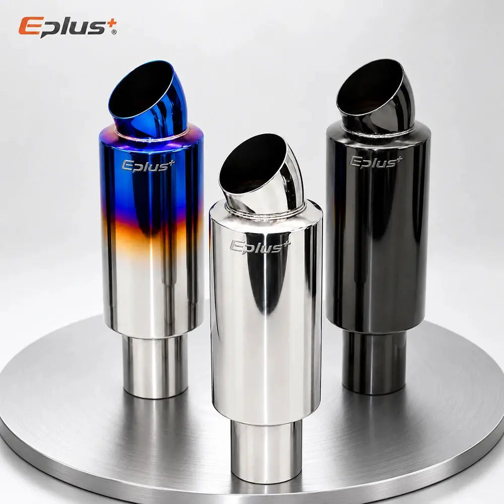 EPLUS Universal Car Stainless Steel Exhaust Muffler Tip Car Exhaust Resonator Inlet 51/63/76mm by InterCyprus Trading Ltd