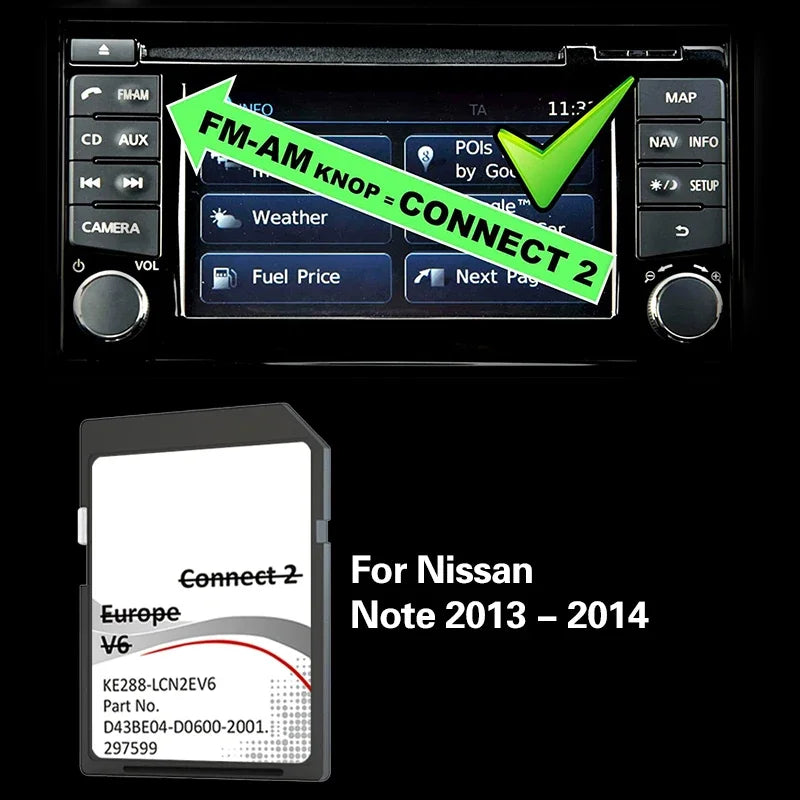 Nissan Note 2013 2014 V6 Europe Map Card &ndash; 16GB Navigation CHINA / NOTE 2013 2014