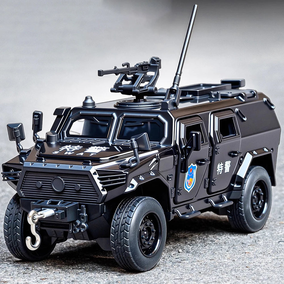 Model de jucărie din metal turnat al unei mașini blindate pentru Dongfeng Mengshi 1:32 Tigru cu dinți de sabie