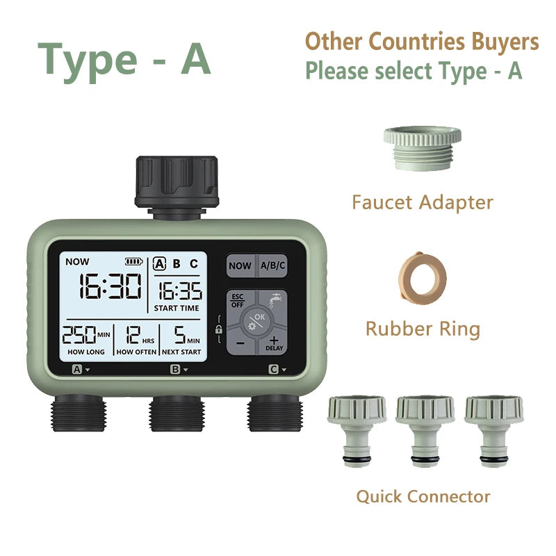 Eshico New Design 3-Zone Water Timer &ndash; Smart Drip Irrigation POP3-HCT-378-BS / CHINA