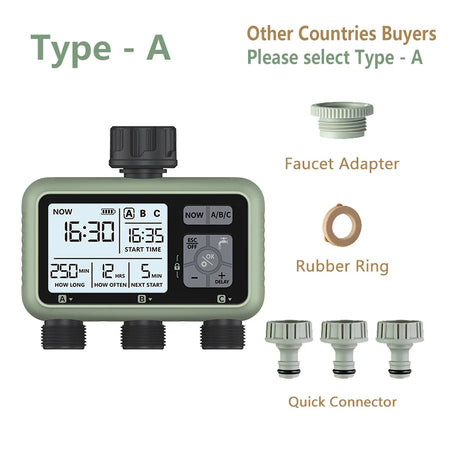 Eshico New Design 3-Zone Water Timer &ndash; Smart Drip Irrigation POP3-HCT-378-BS / CHINA