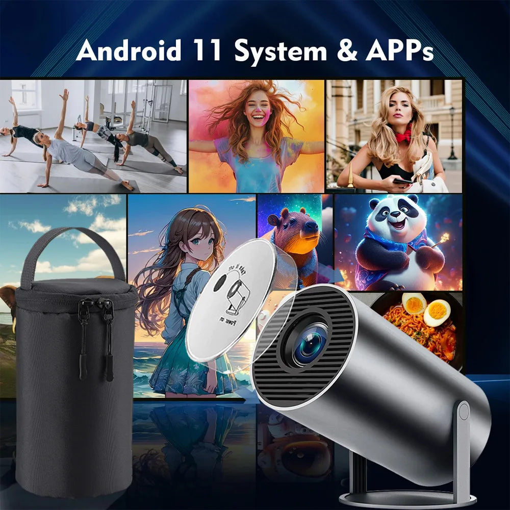 2025New Ditong Hy300 Plus 4k video portable projector Android HD 1280*720P Home Cinema Outdoor HY300 pro Mini led Projetor