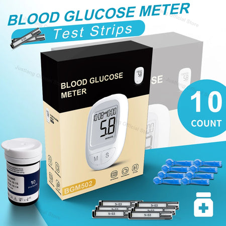 JUSTLANG Medical Glucometer 50/10 SET &ndash; Fast 6s Test trial set-10-Strip