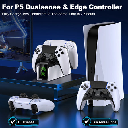 DinoFire Dual Fast Charger &amp; Stand for PS5 DualSense Controllers
