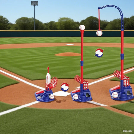 3In1 Kids Baseball Toy Set &ndash; Auto Launcher With Height Adjust