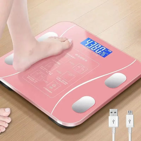 OLOEY Bluetooth Smart Body Fat Scale &ndash; Smart Mode Enabled pink