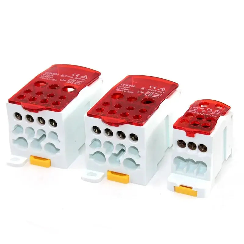 High-Performance Electric Split Din Rail Terminal Block Junction Box (UKK 80A-500A) Red / 160A