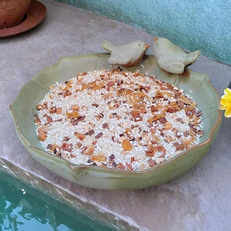 Keramisk Fuglebad Skål Foder Hummingbird Vandingsbeholder