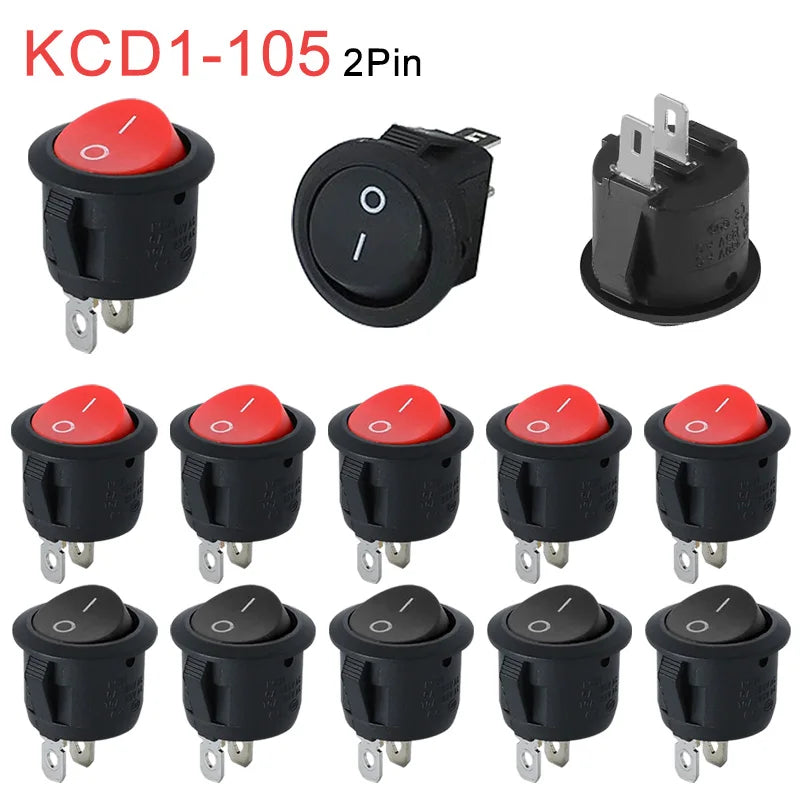 12V Round Rocker Switch &ndash; Reliable ON/OFF Control for Camper Vans and Caravans