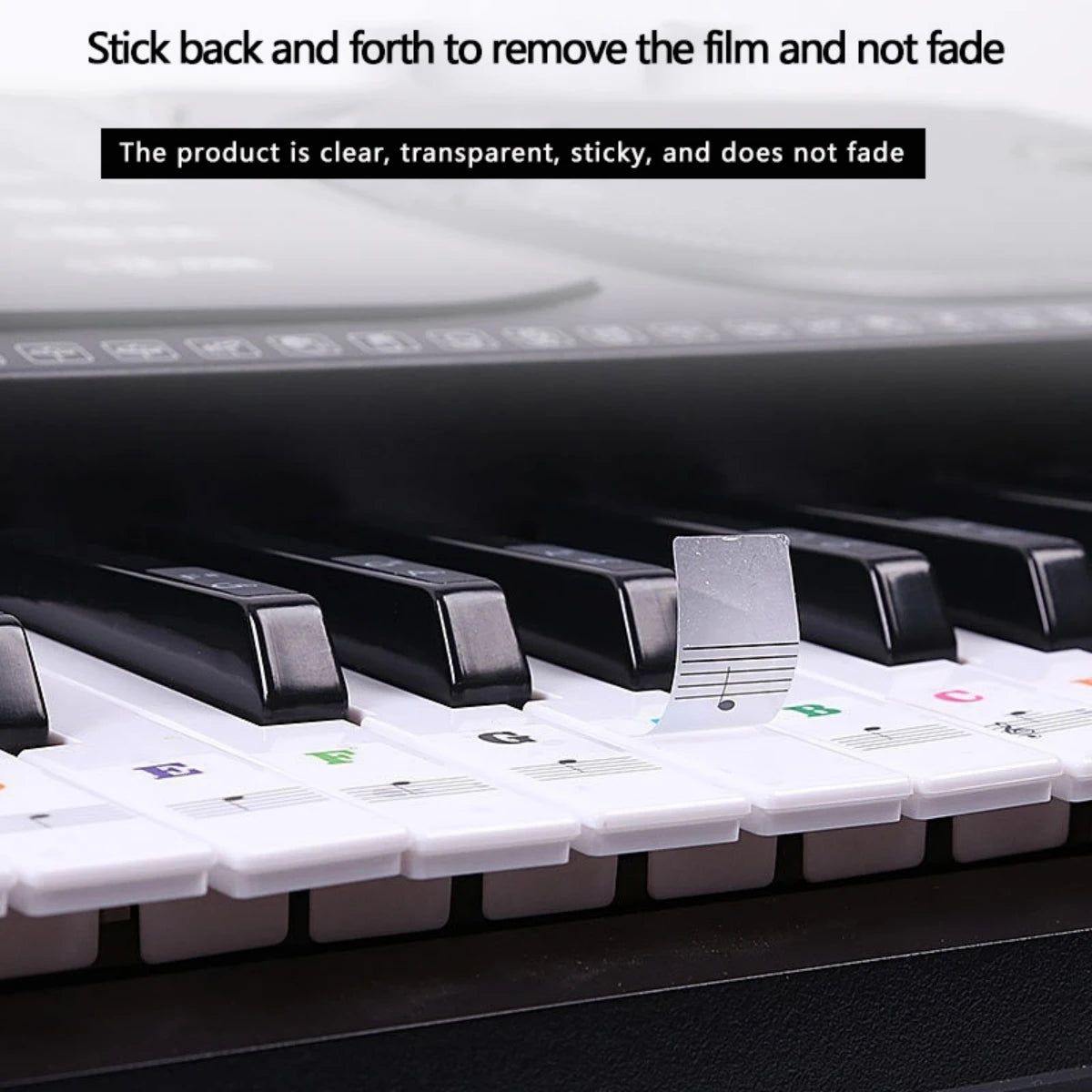 Transparent Piano Keyboard Sticker 88 Keys &ndash; Detachable