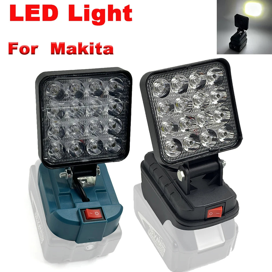 Prenosna LED delovna luč za Makita baterije, brezžični kamperski reflektor