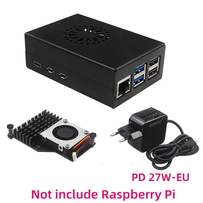 Raspberry Pi 5 Metal Case &ndash; Durable Aluminum Alloy Design Case-Cooler-EU