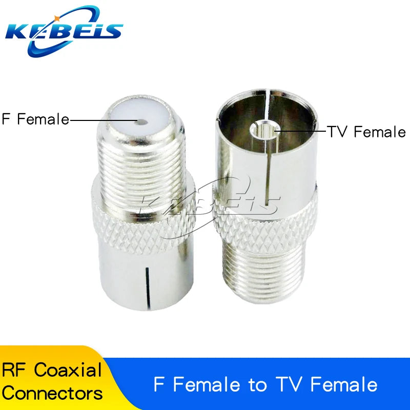 F Type to TV IEC Right Angle Adapter &ndash; Space-Saving Design F Female to TV F