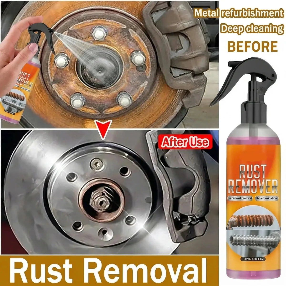 Multi-use Auto Rust Remover Used for Rust Removal Supplying Protective Coat on Car Brake Parts Metal Surface 1/3PCS by InterCyprus Trading Ltd