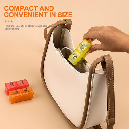 Weekly Pill Organizer &ndash; Convenient Push Button Design