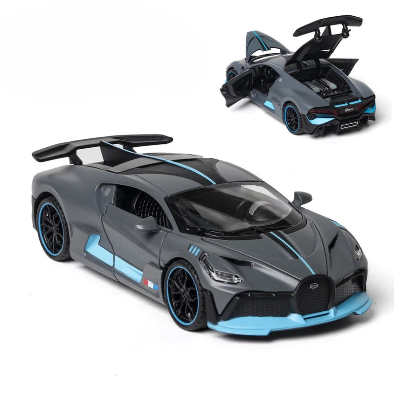 1:32 Bugatti Veyron Divo Alloy Diecast Car Model - Pull Back Miniature Vehicle for Kids Black no box