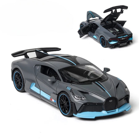 1:32 Bugatti Veyron Divo Alloy Diecast Car Model - Pull Back Miniature Vehicle for Kids Black no box