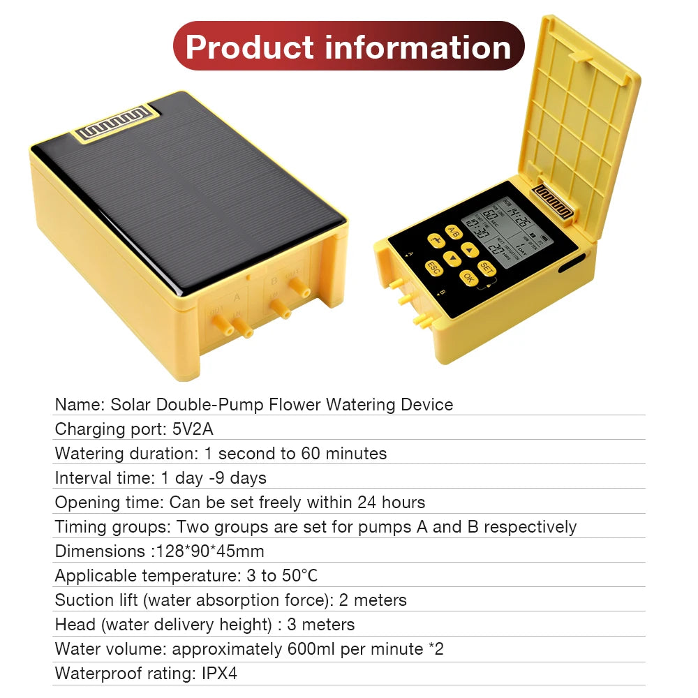 Smart Solar Irrigation Timer Dual Pump - App Control