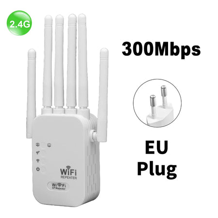 kebidumei 1200Mbps Dual-Band WiFi Range Extender with 6 High Gain Antennas 300Mbps EU Plug