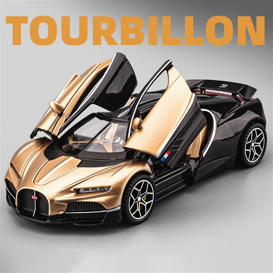 Model de mașină diecast Chiron la scară 1:32 cu sunet și lumină