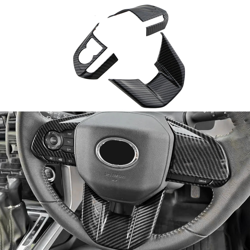 Капак на панела на волана, ABS, с външен вид на карбон, 3 части, интериорна облицовка за Toyota Avanza