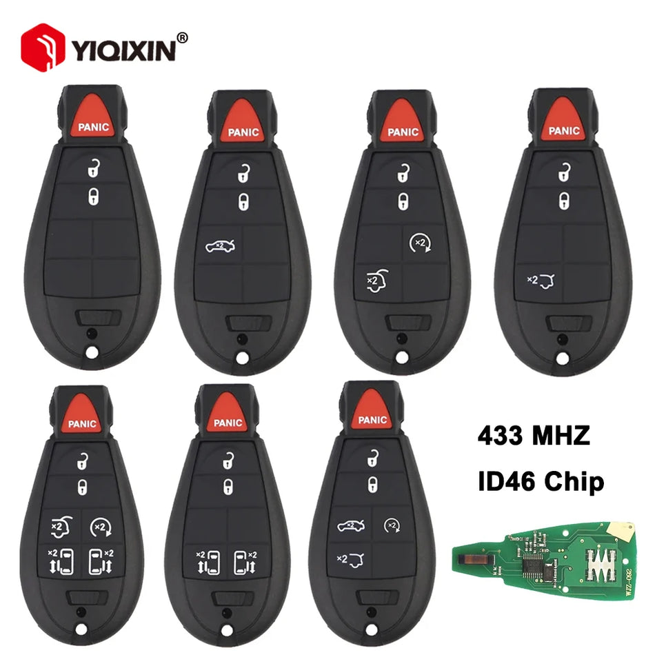 Nuotolinis raktas pultelis Jeep Grand Cherokee 2008-2013 433MHz ID46 pakeitimas Chrysler ir Dodge