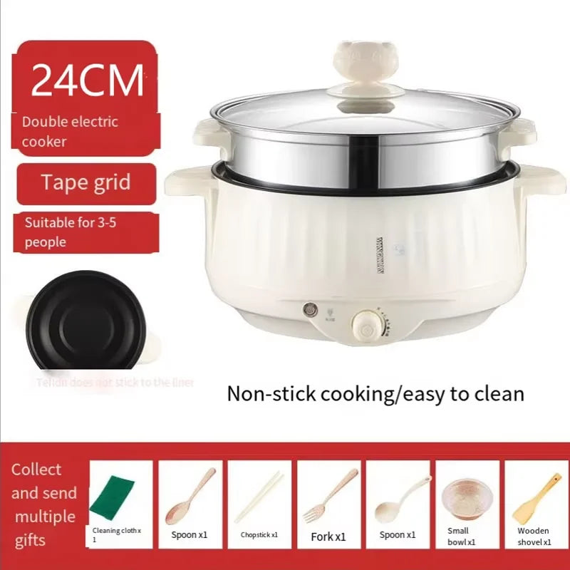 Electric Cooking Pot - Rice Cooker &amp; Wok 24CM double layer EU