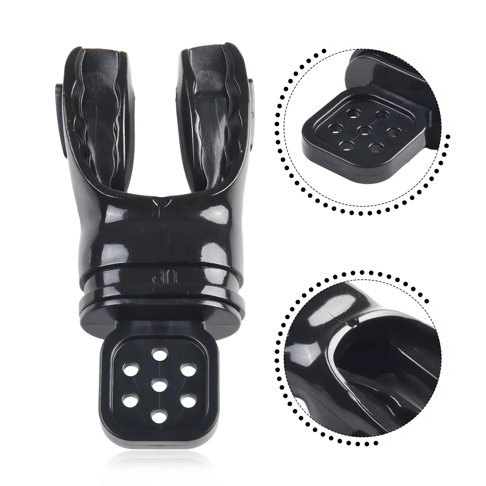Silicone Snorkel Diving Mouthpiece - Moldable &amp; Comfortable Bite Black