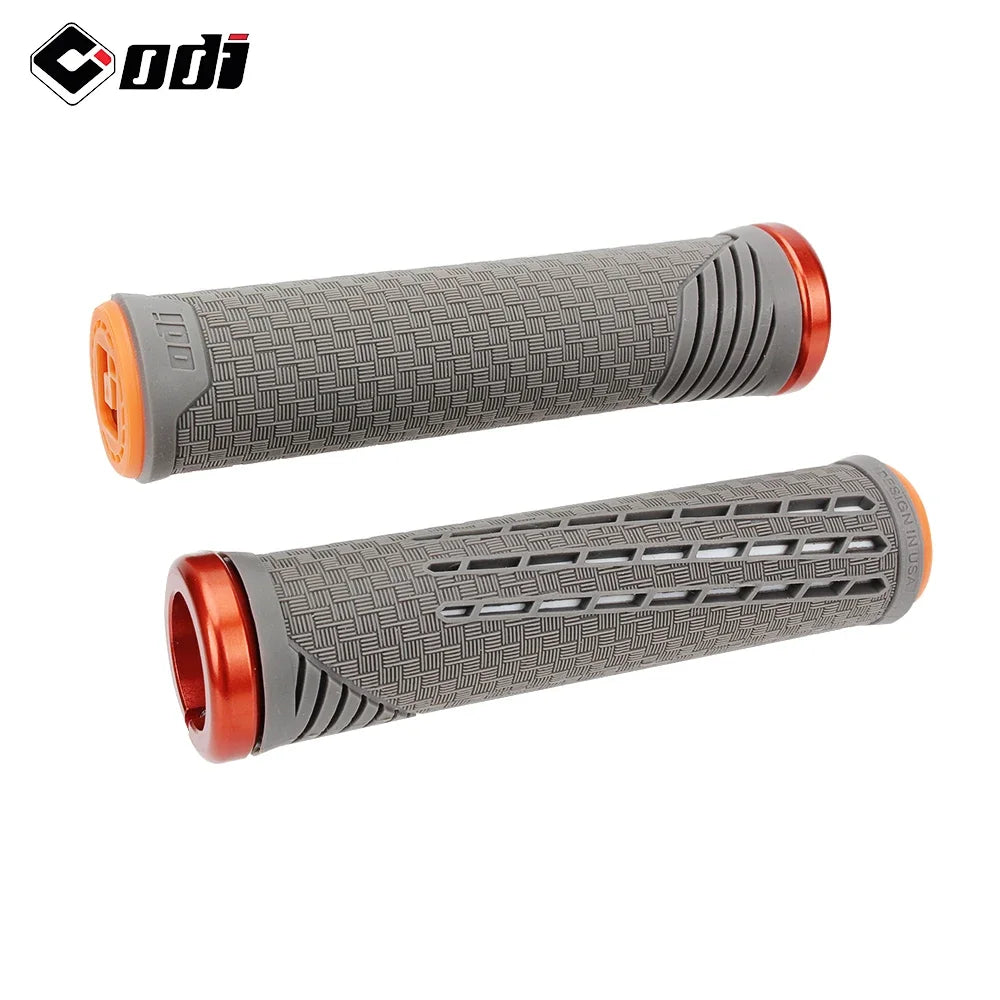 ODI CF Silicone Bike Grips with Carbon Fibre Reinforcement - Anti-slip Comfort CF-2 Gray-Orange