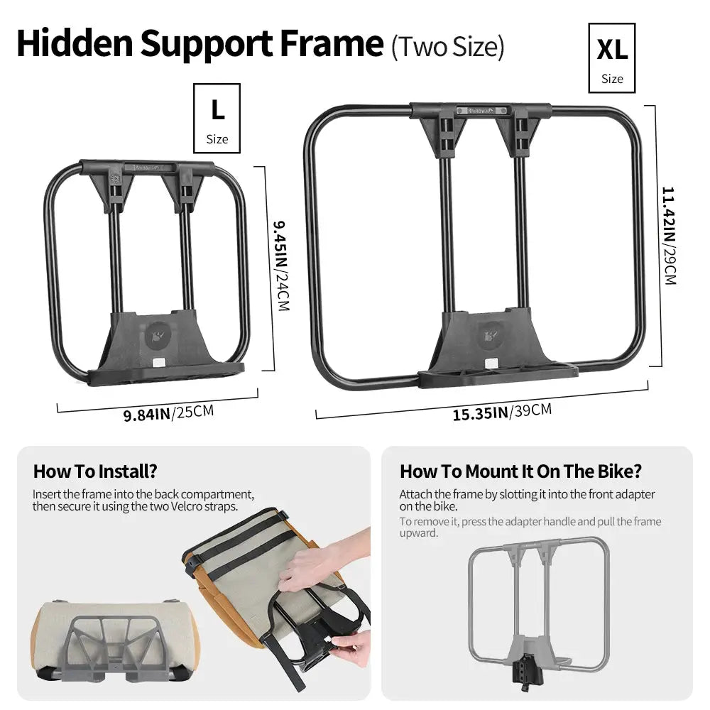 Rhinowalk Bike Handlebar Bag For Brompton Folding Bike Pet Carrier Bag Cycling Front Basket Bag With Hidden Support Frame by InterCyprus Trading Ltd