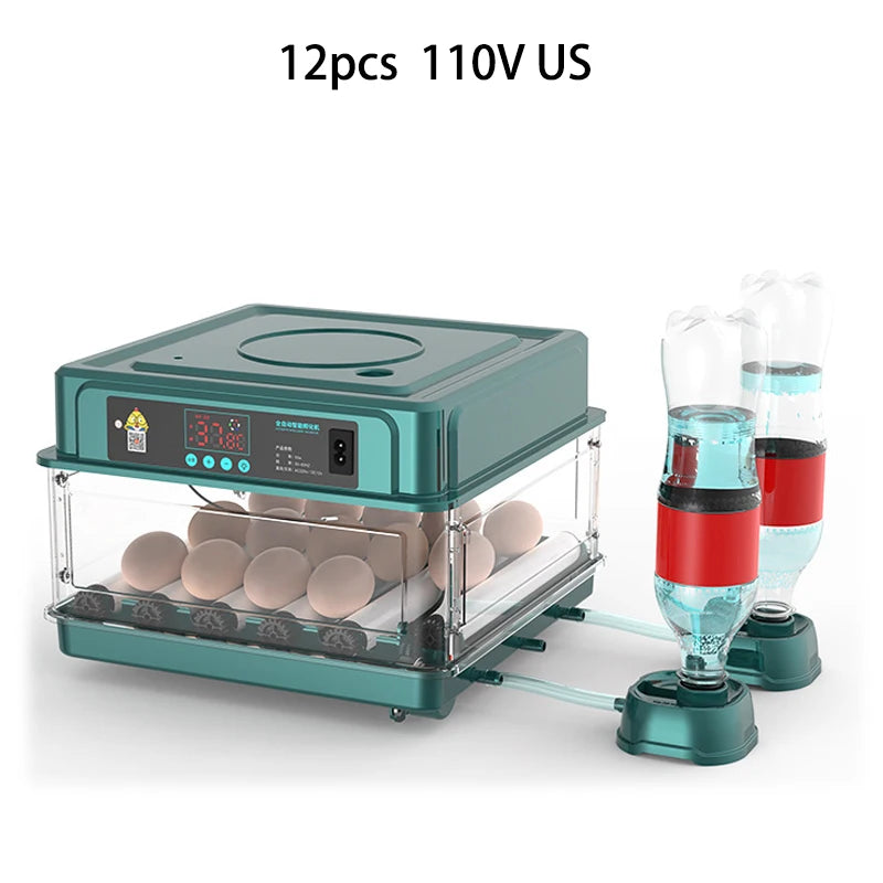 6/12 Hatcher Eggs Incubator Brooder &ndash; Auto Egg Turner Green 12 110V US