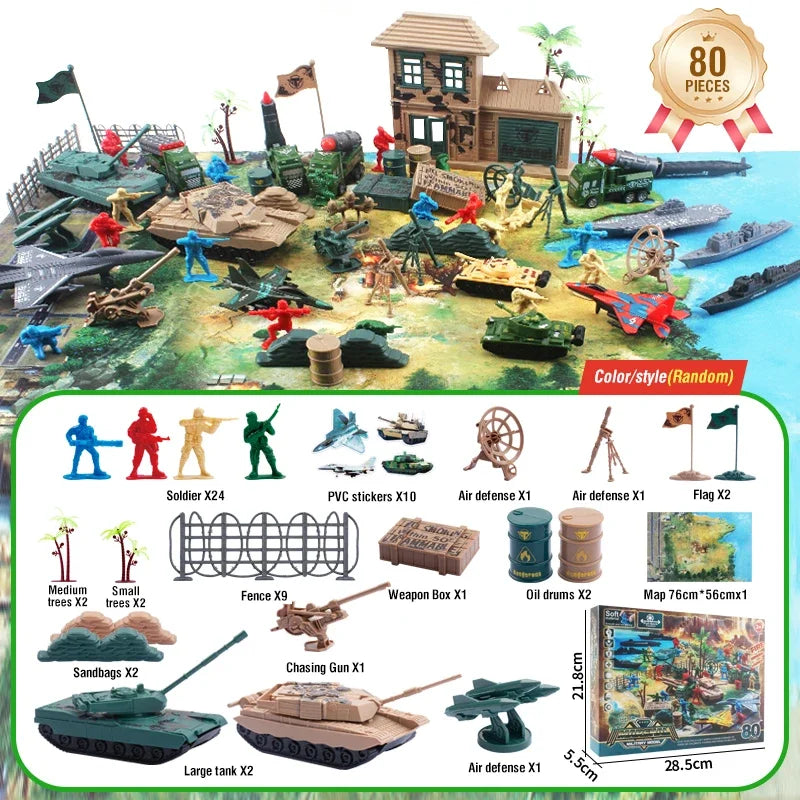 Military Action Figures Scene Map Kit &ndash; Educational Playset ME-80F