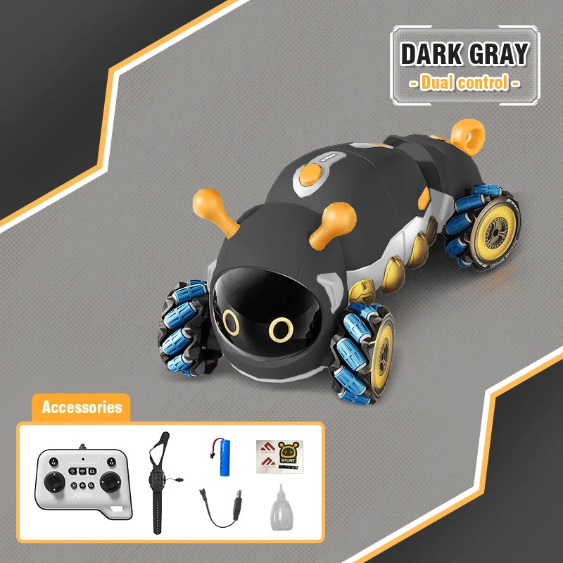 Intelligent Remote Control Insect 4WD RC Car &ndash; Spray Light Dual control black