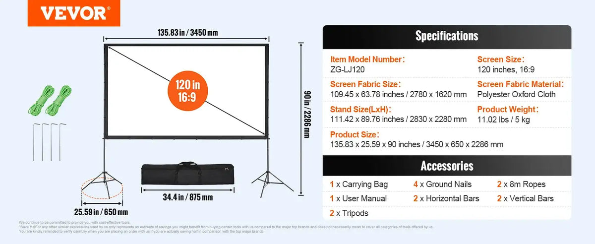 120 Portable Projector Screen With Stand 16 By 9 120 inch Tripods / spain