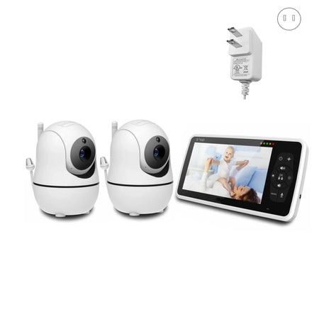 Babystar 5 Inch Video Baby Monitor &ndash; Dual Camera Night Vision with 4X Zoom US Plug