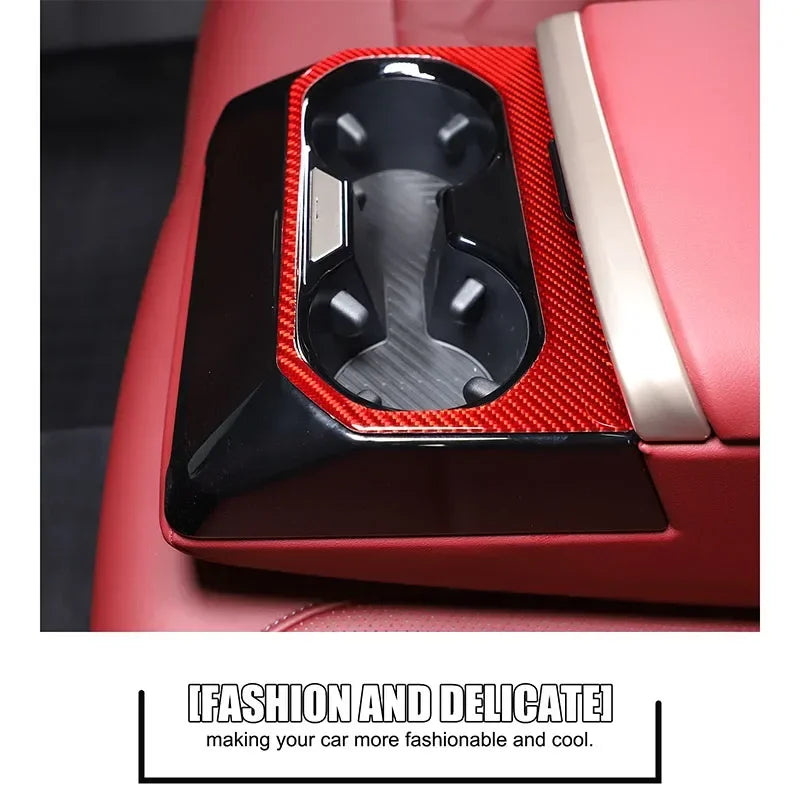 Zachte koolstofvezel bekerhouder paneelafwerking voor BMW 5 Serie G60