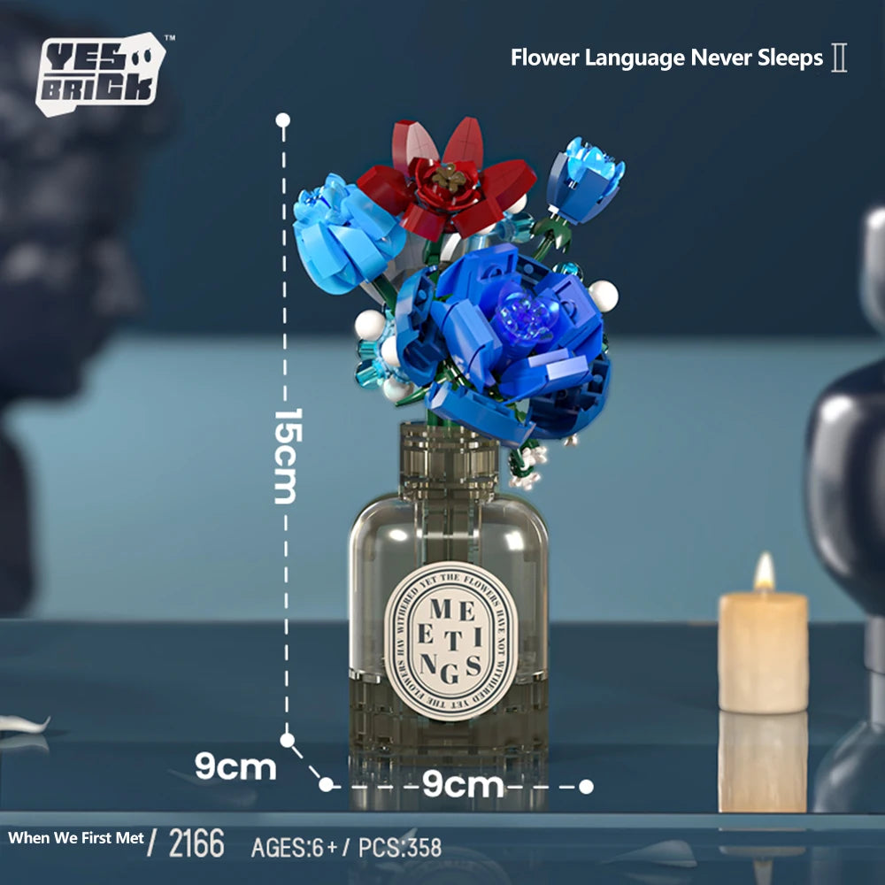 Romantic Flower Building Blocks Set Bouquet &ndash; Perfect Gift