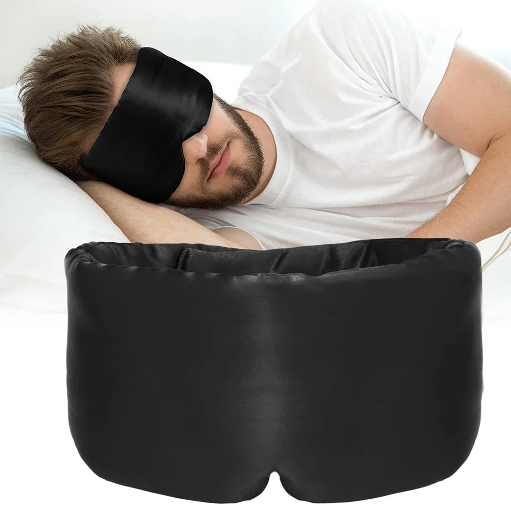 100 Percent Mulberry Silk Sleep Mask &ndash; Adjustable Band Black