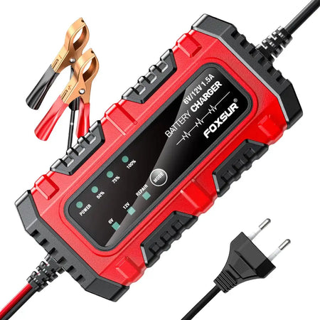 Smart Battery Charger 6V 12V 1.5A For Cars SUVs LeadAcid Gel EU