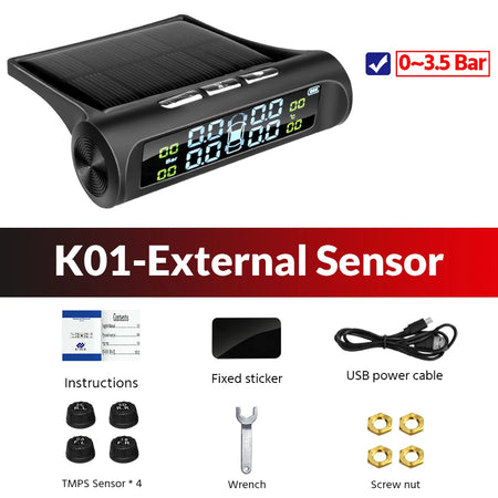 ACCEO Intelligent TPMS - Solar Tire Pressure Alarm K01-External sensor