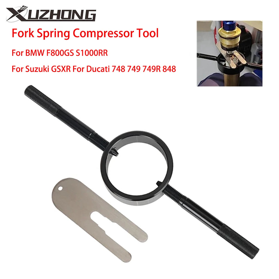 Fork Spring Compressor Kit for BMW F800GS Universal Motorcycle Tool Aluminum Compressor and Steel Spacer