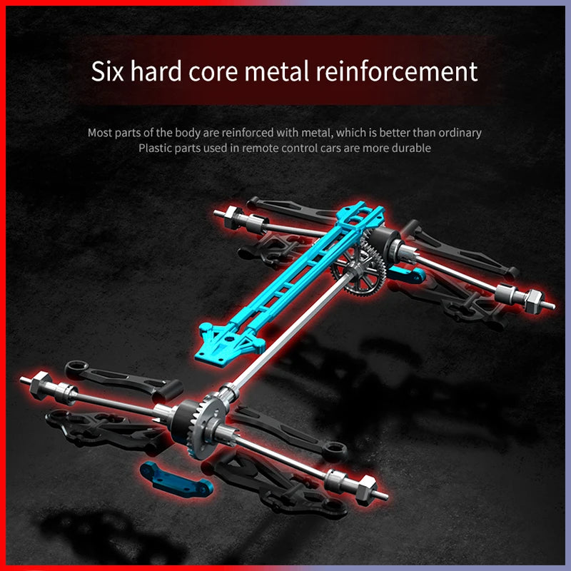Off-Road RC Car 4x4 70km/h Brushless Monster Truck 1/16 With LED Headlights