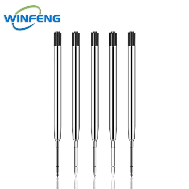 Bolt Action Titanium Alloy Tactical Pen &ndash; Glass Breaker 5Pcs Black Refills